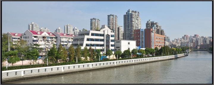 【【上海苏州河流域-普陀区-武宁路桥水域美景
