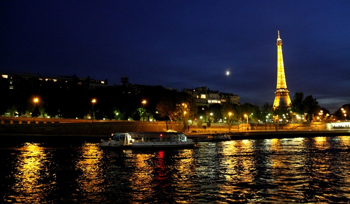 【夜游塞夜景摄影图片】法国巴黎塞纳河风光旅