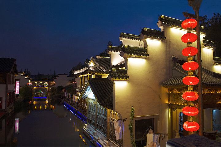 【南京风光--水街夜景摄影图片】水街风光旅游