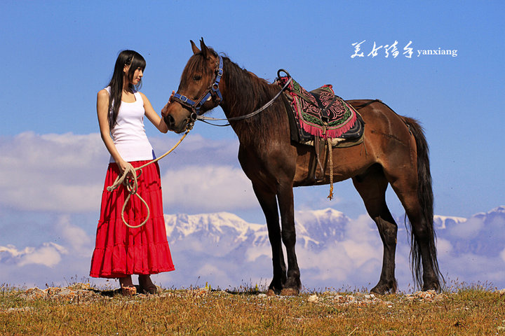 【美女骑手摄影图片】新疆 赛里木湖人像摄影