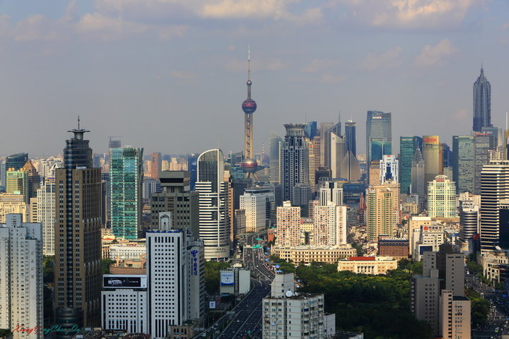 【俯瞰上海摄影图片】上海新锦江大酒店屋顶其