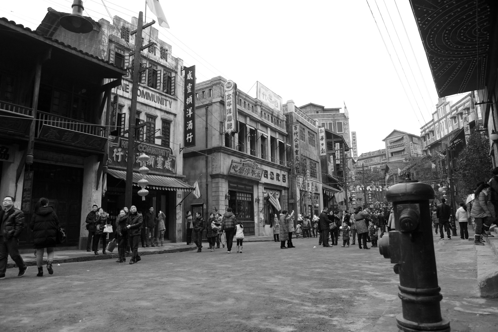 旧上海港风怀旧民国街道高清摄影大图-千库网