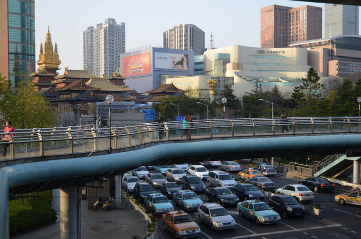 【城市高架桥摄影图片】上海延安路纪实摄影