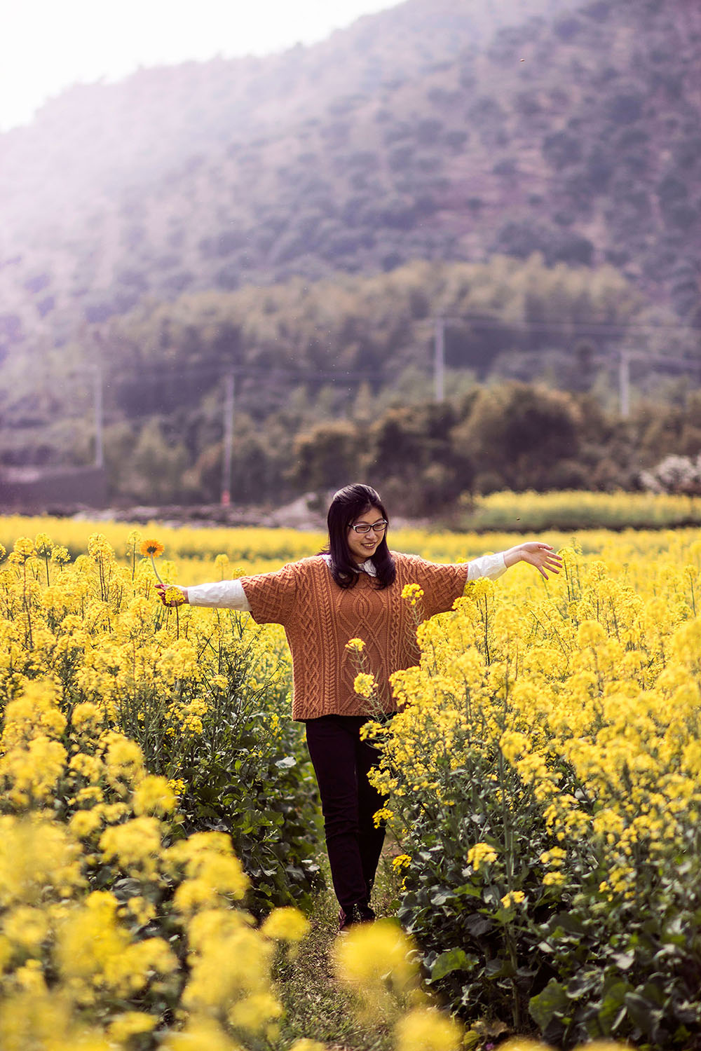 油菜花人像