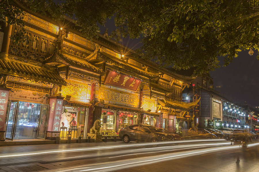 成都琴台路夜景