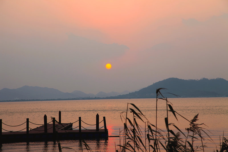 钱湖落日