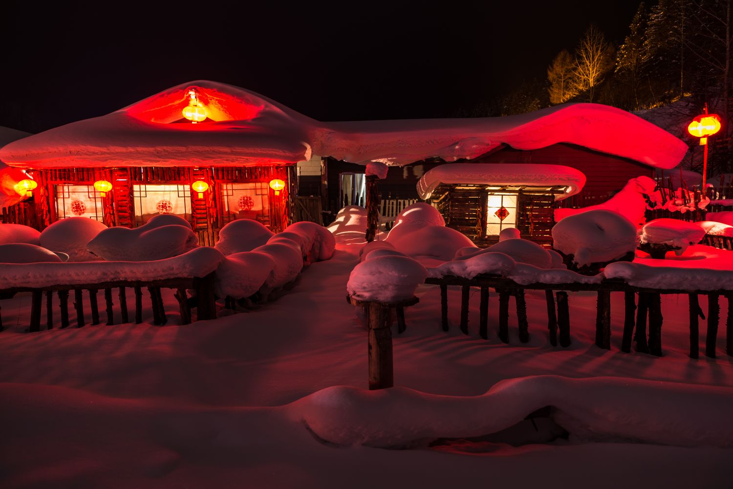 雪乡夜景