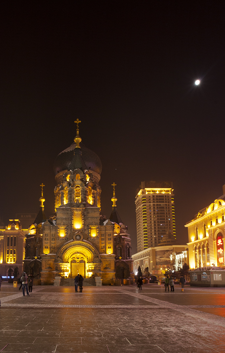 哈尔滨索菲亚教堂夜景