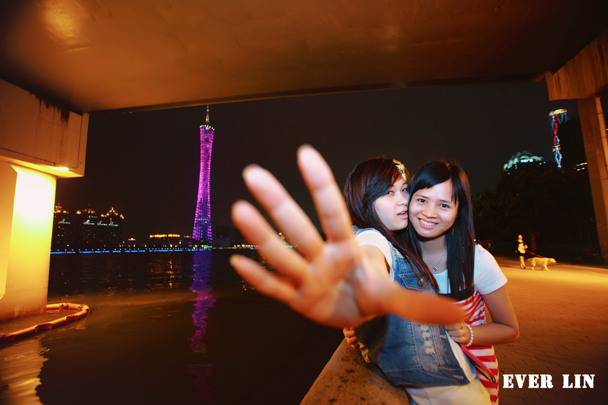 【摇镜夜景人像摄影图片】广州猎德大桥人像摄影_ever