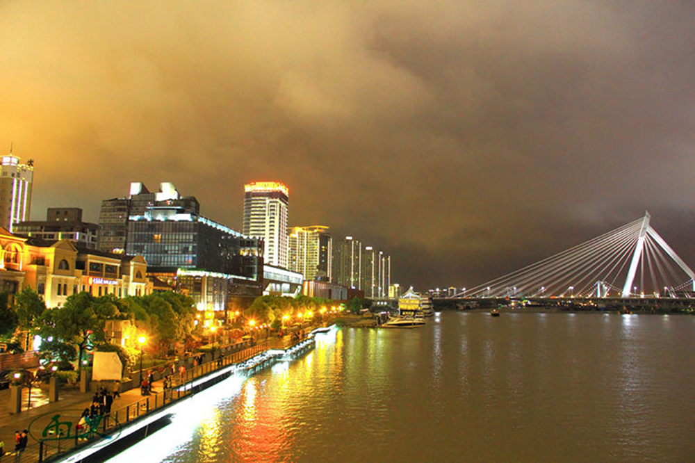 宁波三江口夜景