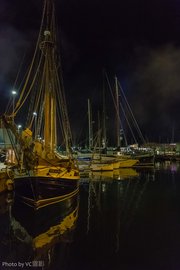 西班牙、巴塞罗那--旧港之夜 Port Vell, Barcelona, Spain