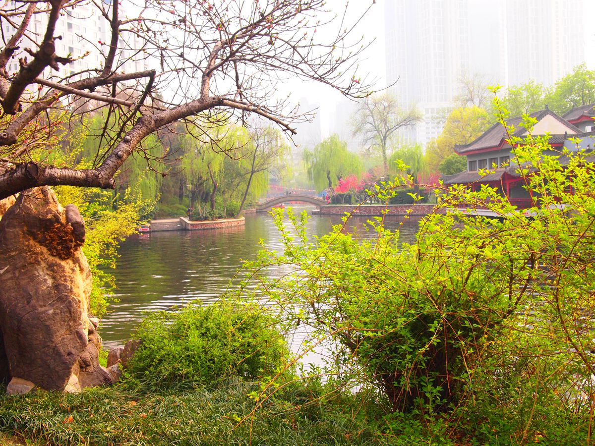 郑州市人民公园水景剪影