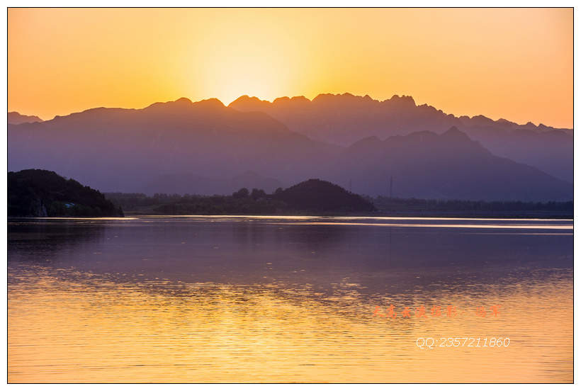 山光水色夕阳景色