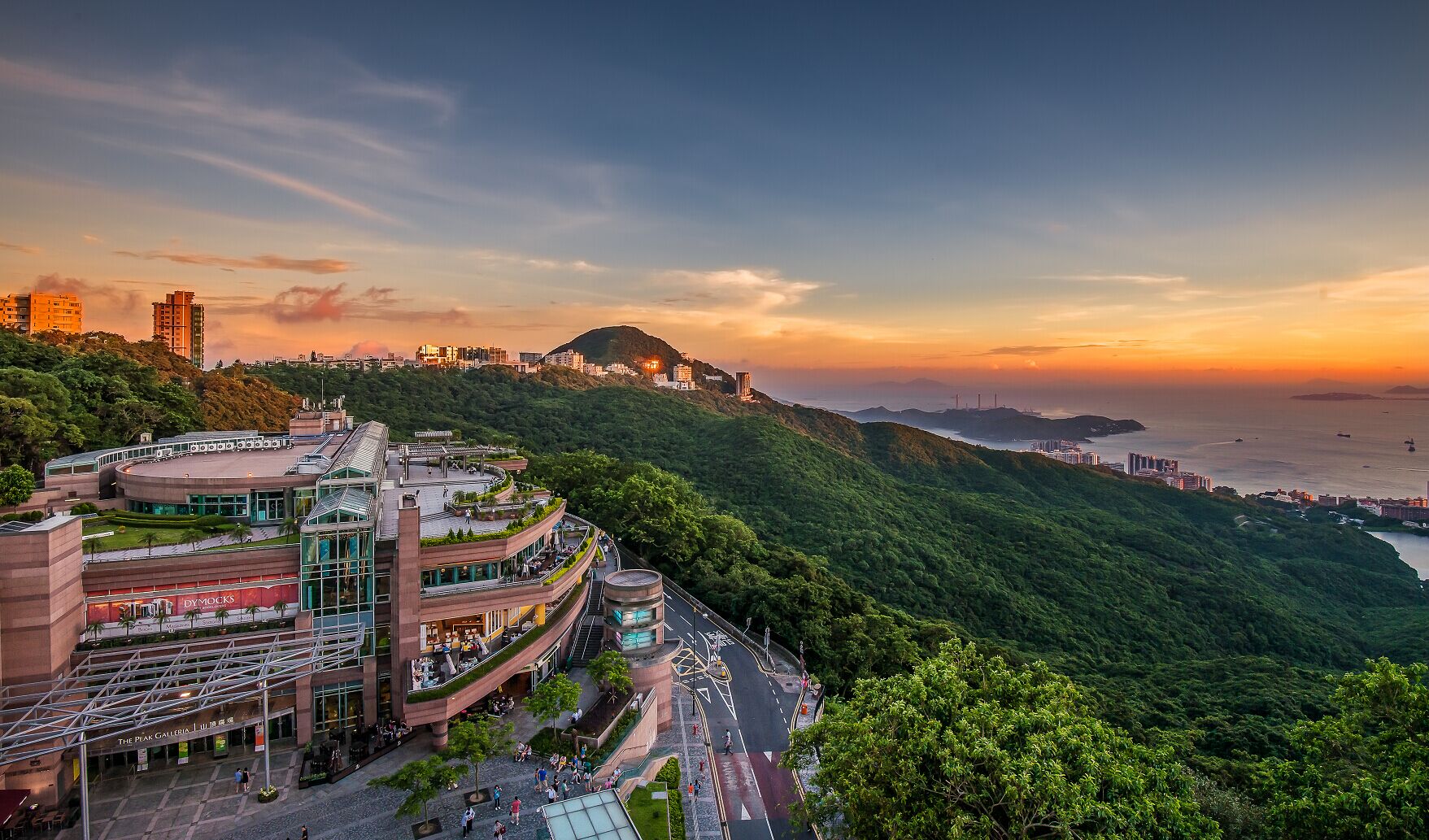 中国 香港 太平山顶 维多利亚 夜景