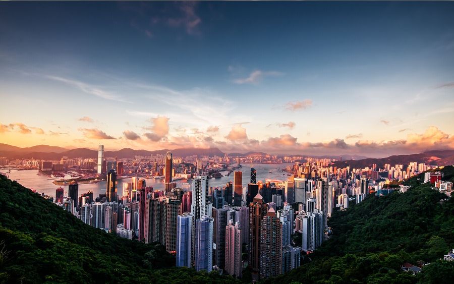 【中国 香港 太平山顶 维多利亚 夜景摄影图片】