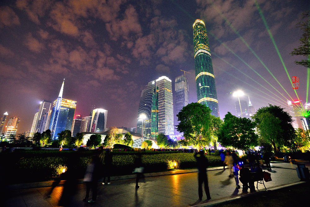 【广州中轴线夜景摄影图片】广州天河区珠江新城生活