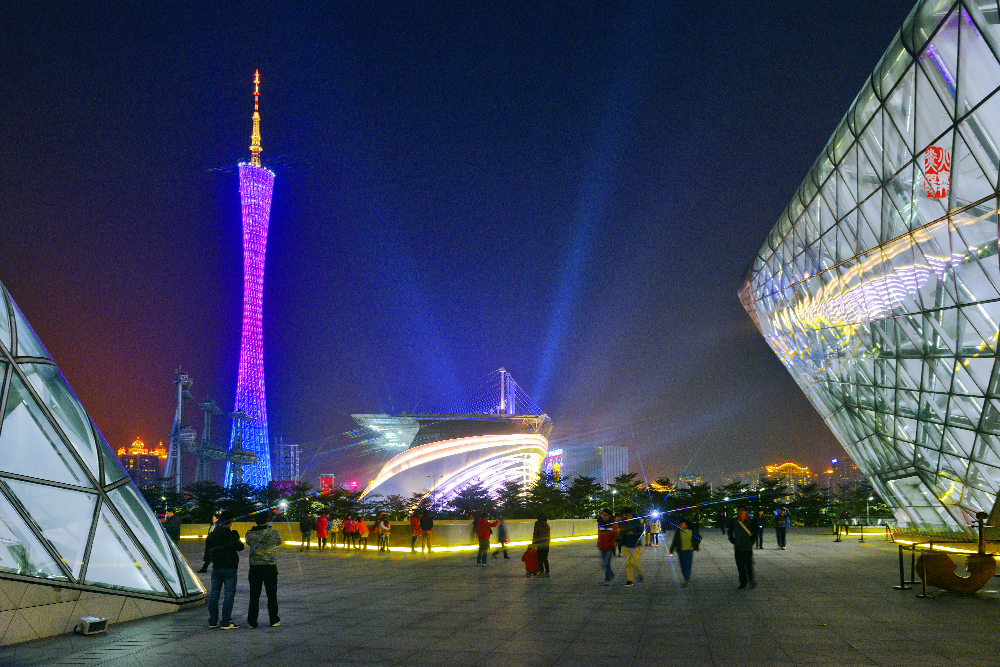 【广州中轴线夜景摄影图片】广州天河区珠江新城生活