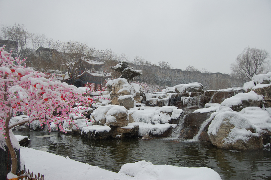 西安曲江雪景