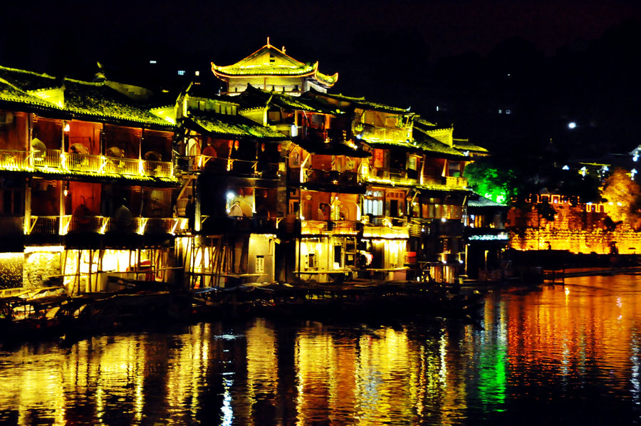 【凤凰古城夜景摄影图片】风光旅游摄影_太平洋电脑网