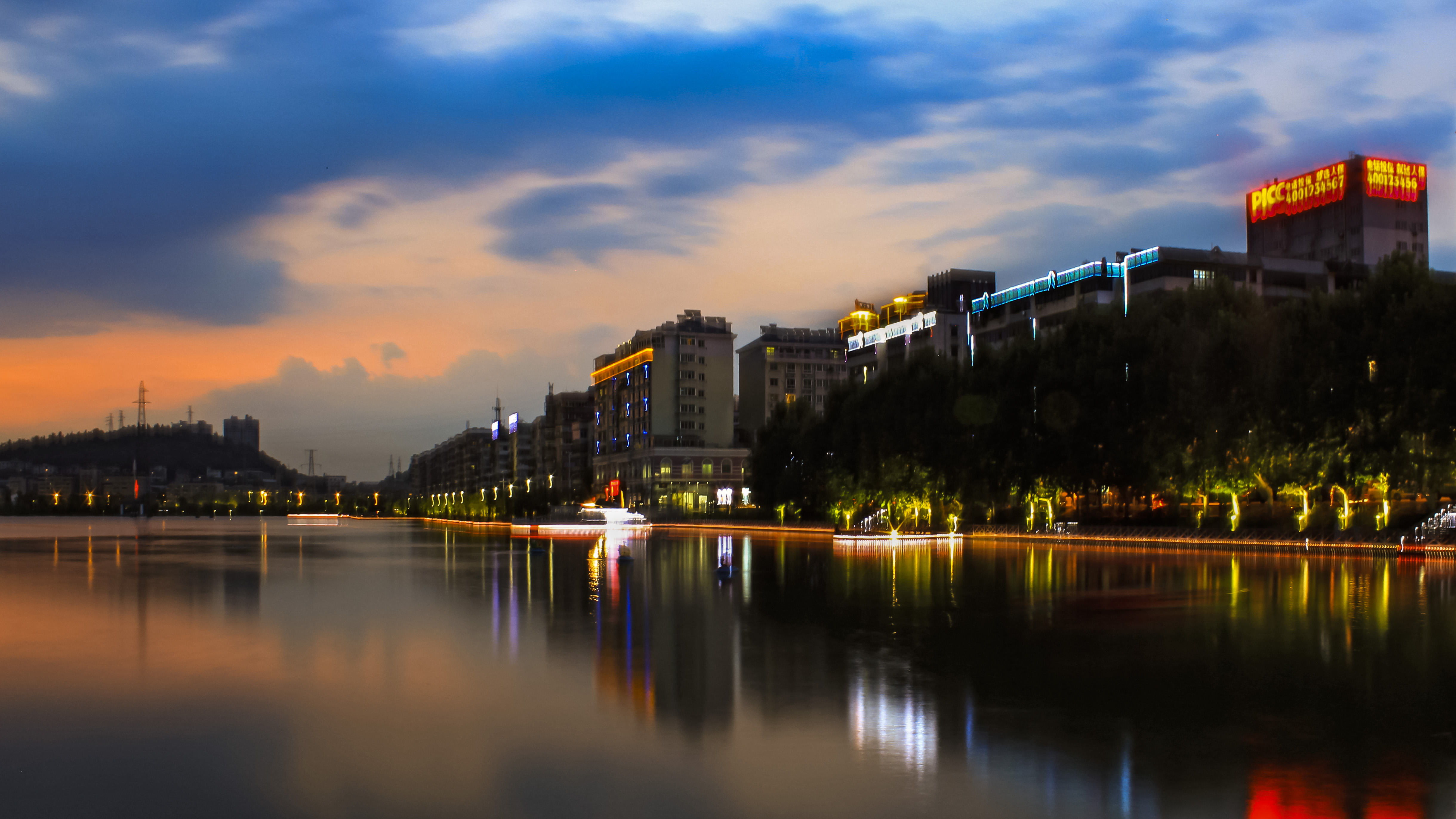 【黄石市磁湖夜色摄影图片】湖北省黄石市磁湖风光_明