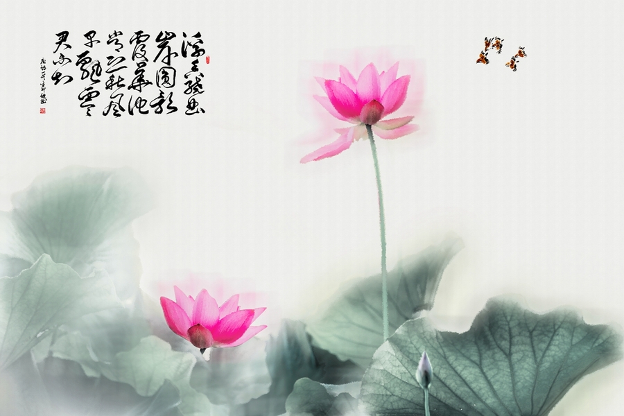 画意荷花