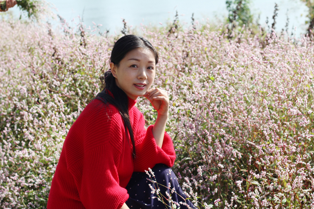 资江,美女,鲜花