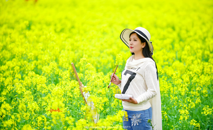 【油菜花人像新拍摄影图片】人像摄影_太平洋电脑网