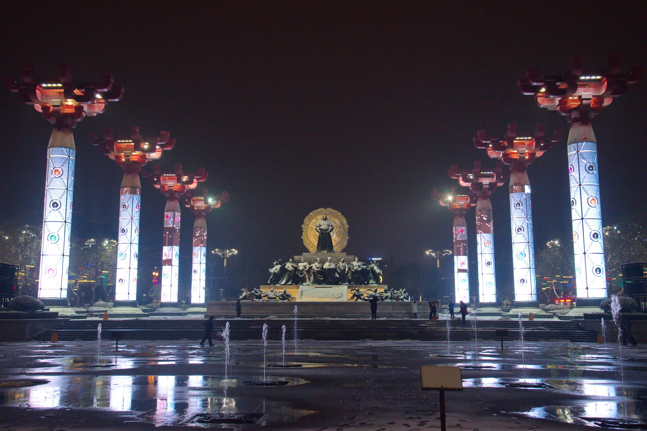 雪夜即景-大唐不夜城暨大雁塔广场