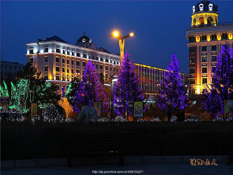 宝清县风景宝清夜景清阳山人