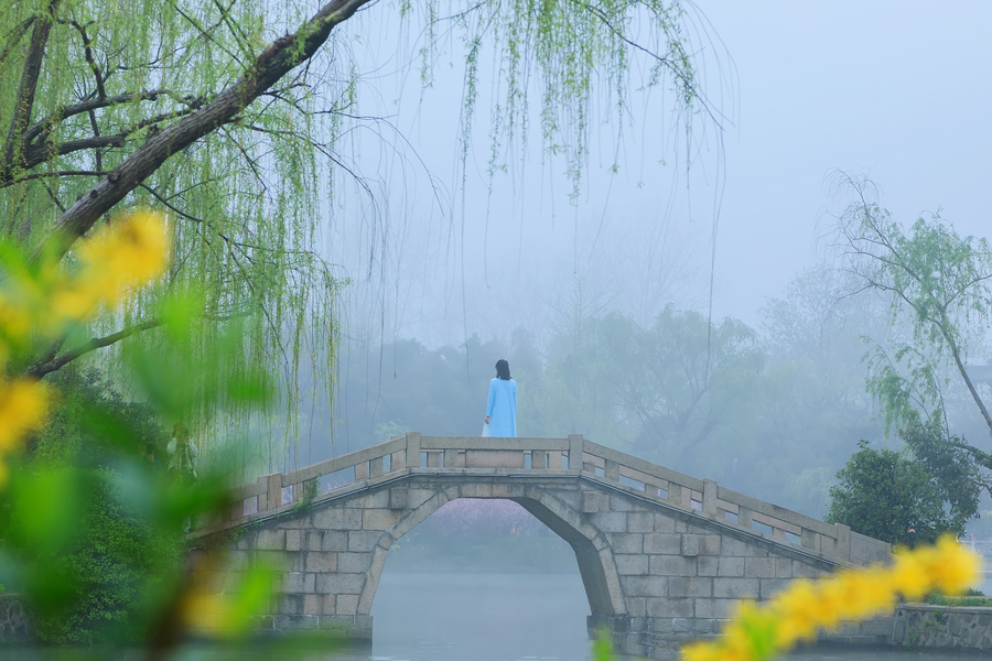 烟雨濛濛瘦西湖