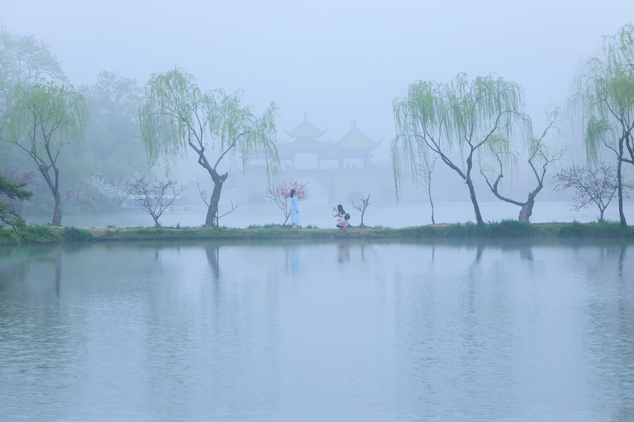 烟雨濛濛瘦西湖