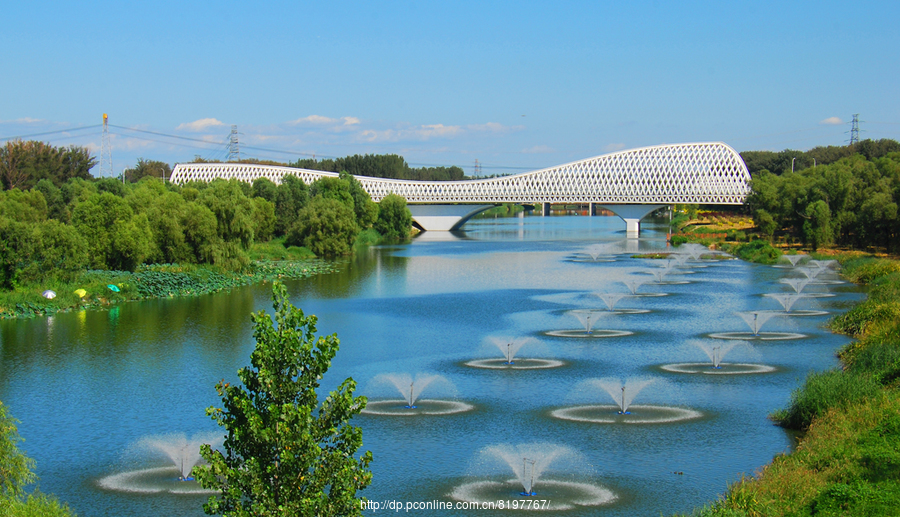 北京未来科学城滨河公园夏天风景