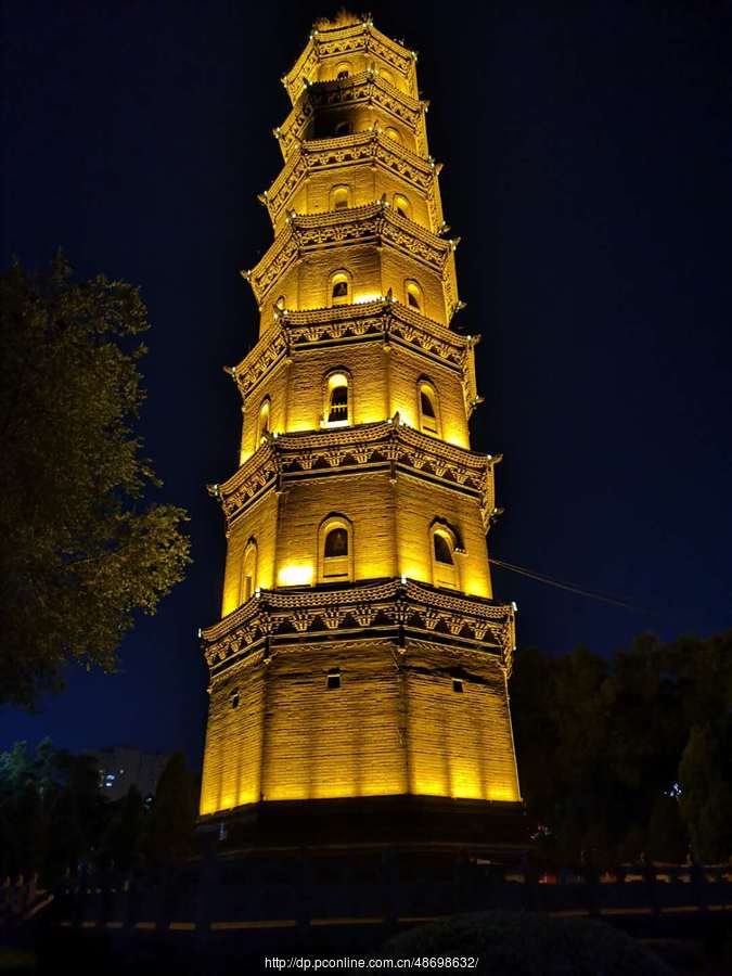 山西介休北坛公园夜景