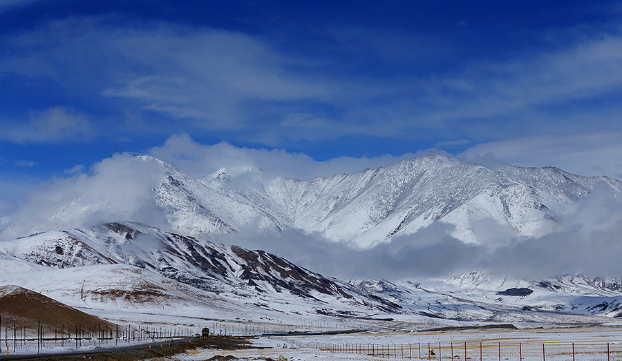 高原 雪山 云彩 光影(新疆行14帕米尔高原沿途)