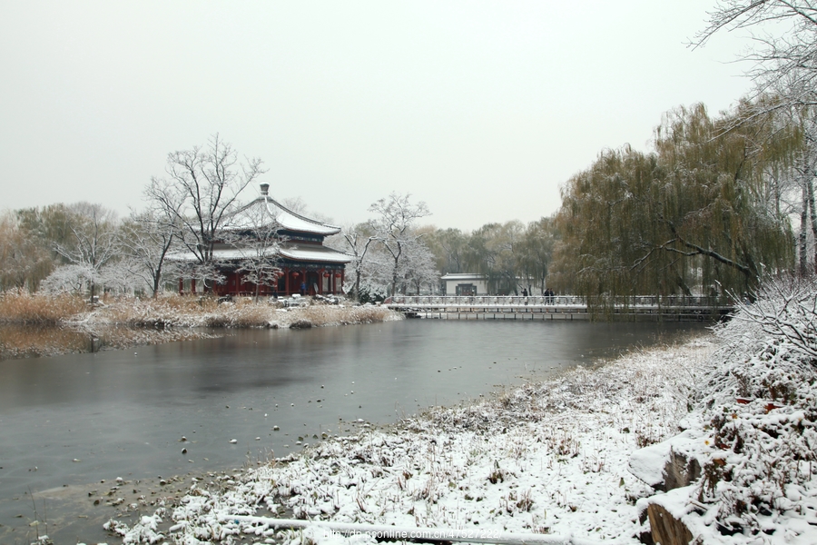 圆明园雪后景色