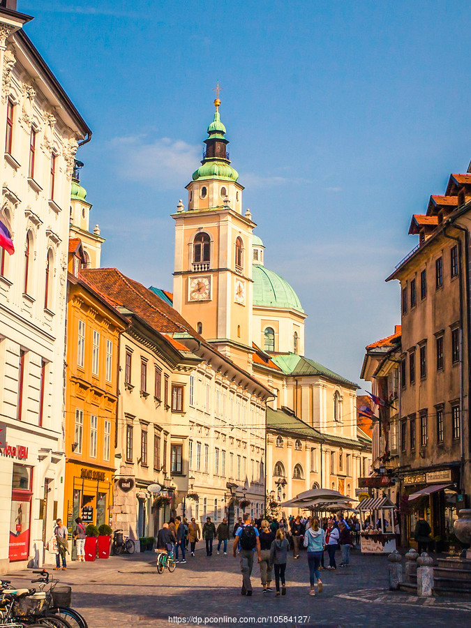 斯洛文尼亚首都卢布尔雅那(Ljubljana)，小街文化