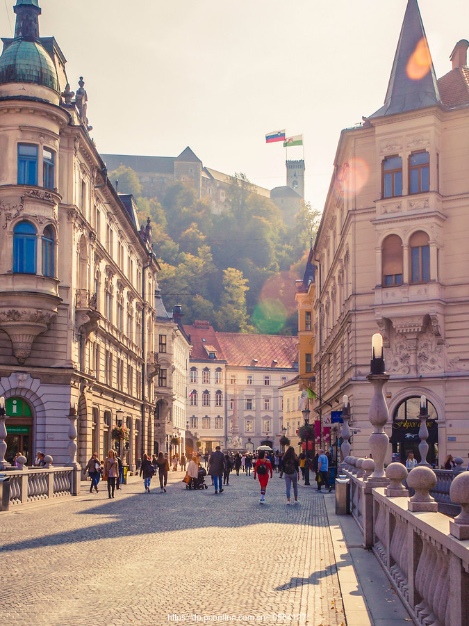 斯洛文尼亚首都卢布尔雅那(Ljubljana)，小街文化