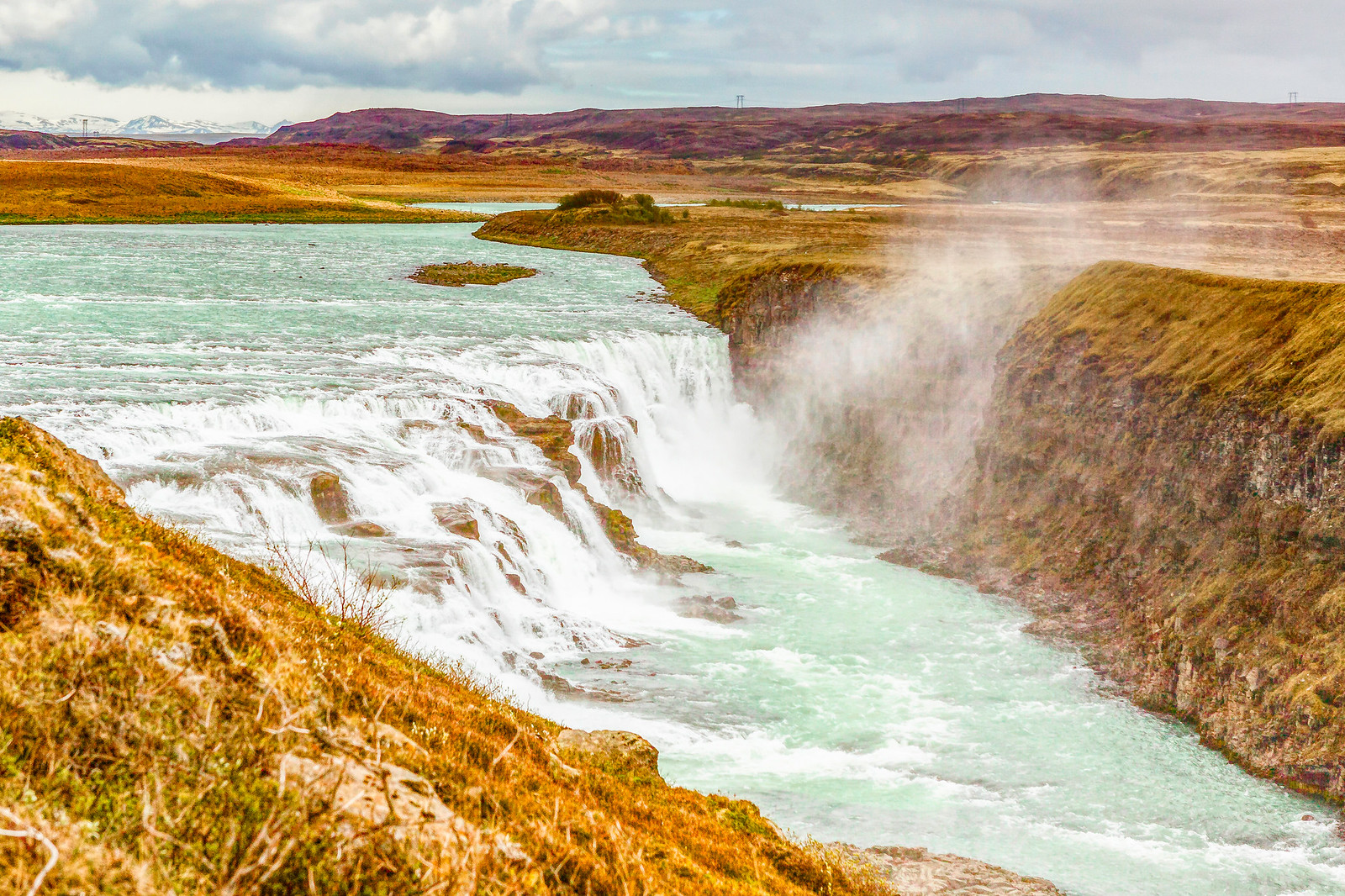 冰岛古佛斯瀑布(Gullfoss)，气势磅礴
