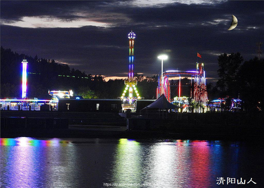 宝清县风景{东湖夜景1}清阳山人