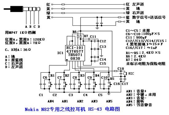 耳机左右声道,话筒,输出控制的共用回线,这个原理是一定的,有些厂商