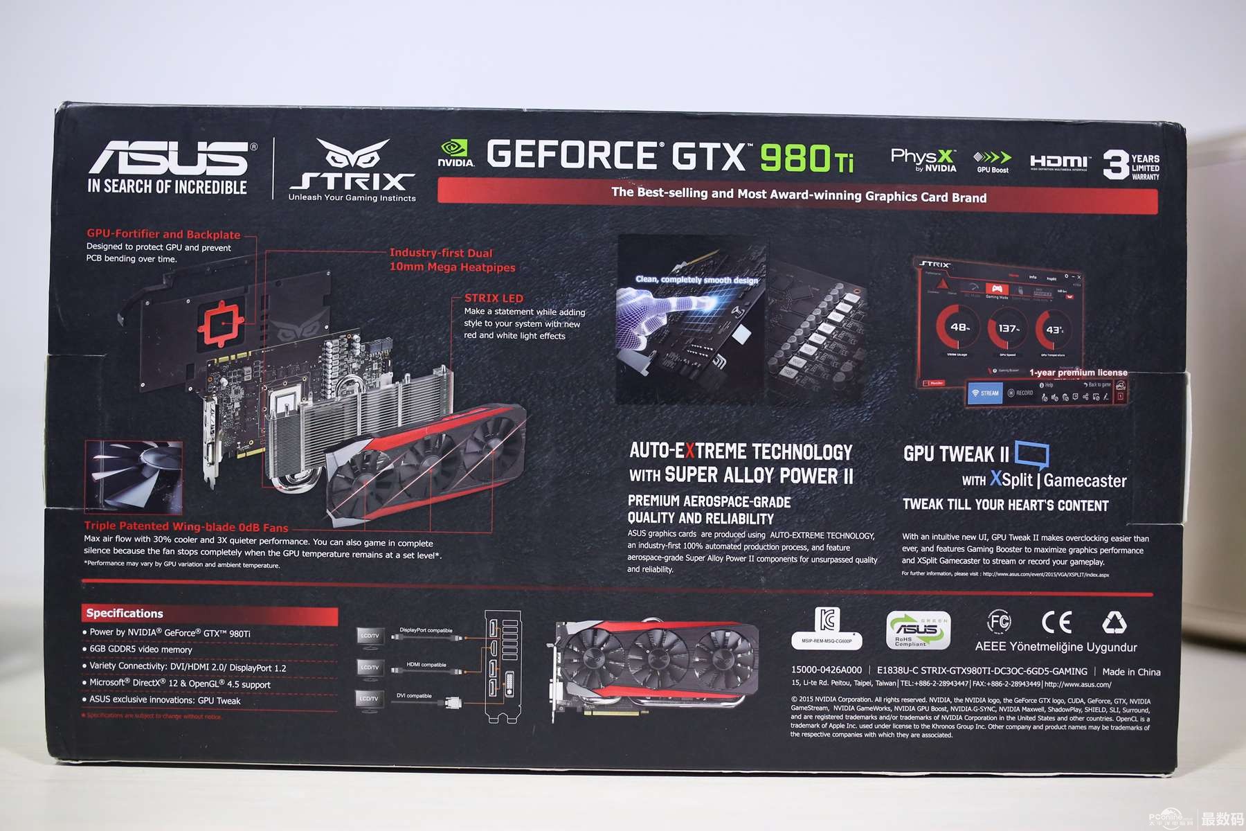 真信仰！华硕Strix GTX 980Ti 6GD5 GAMING开箱_PC圈_太平洋电脑网PConline