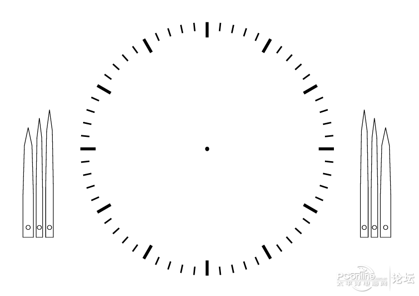 时钟表盘,直尺,量角器(png格式透明图片)