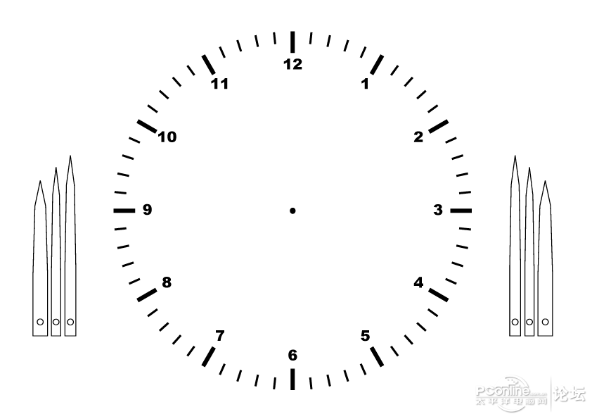 时钟表盘、直尺、量角器(png格式透明图片)