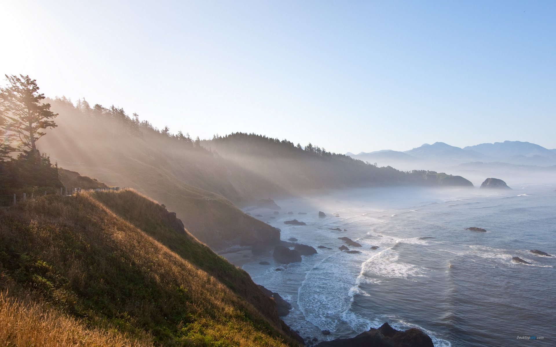 【山谷间的雾 唯美风景桌面高清壁纸】高清 山