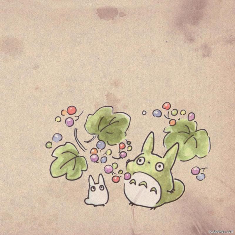 【龙猫手绘简约风iPad高清动漫壁纸】高清平