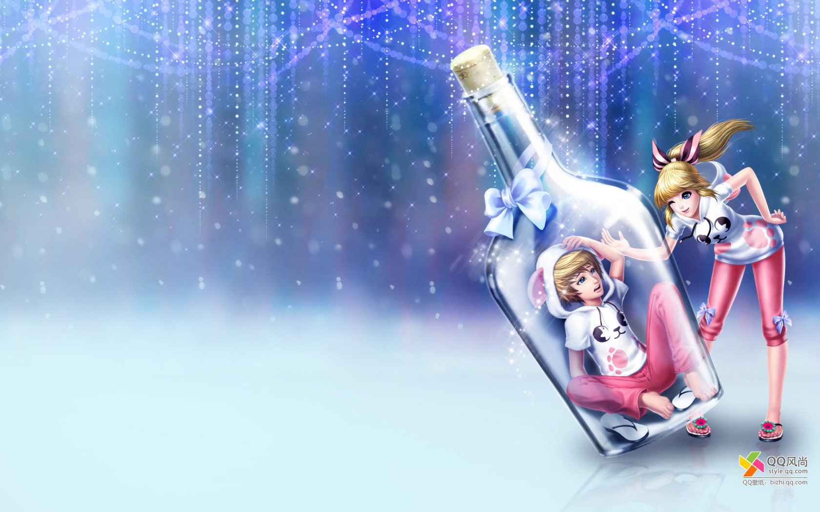 QQ风尚爱情主题桌面