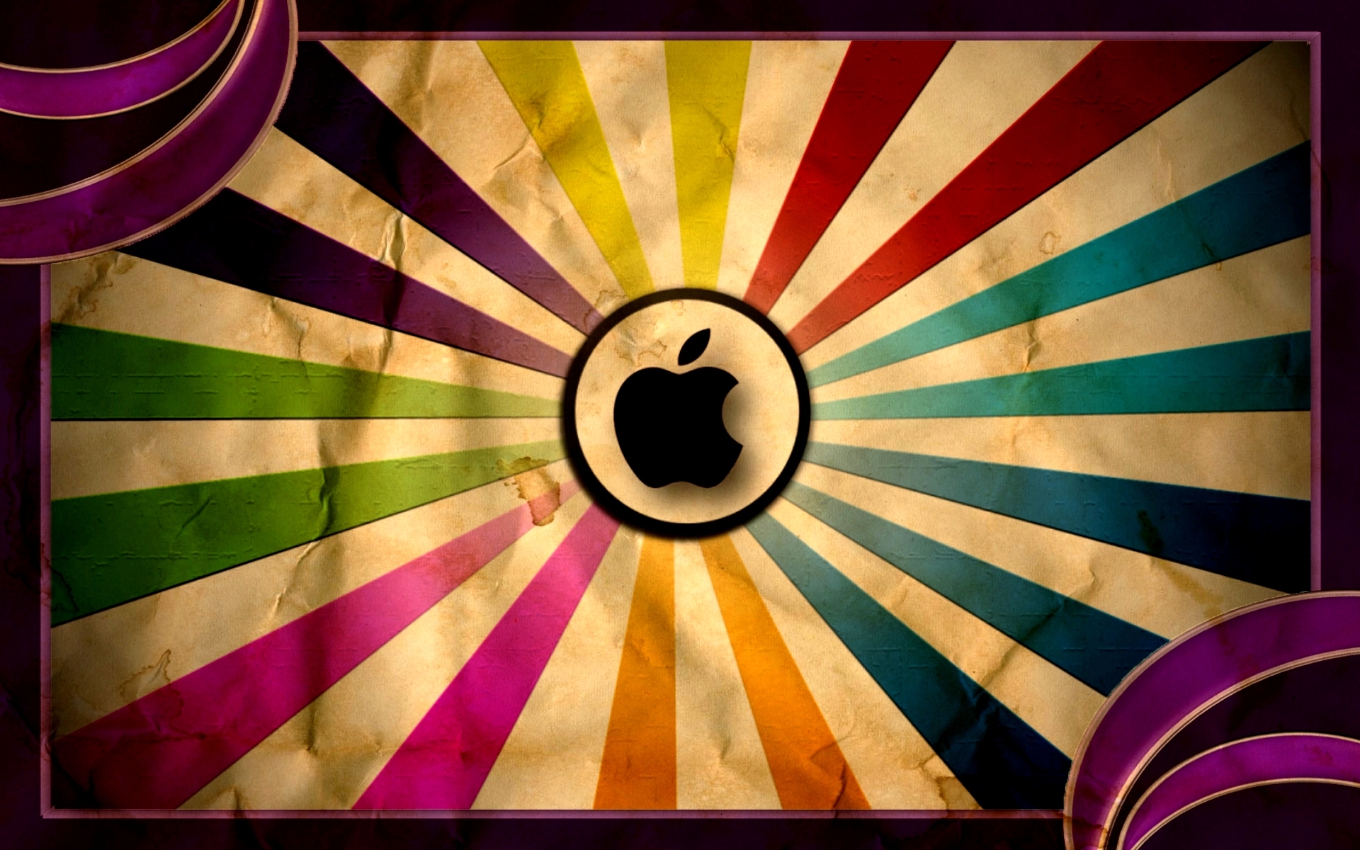 苹果创意色彩logo桌面高清壁纸