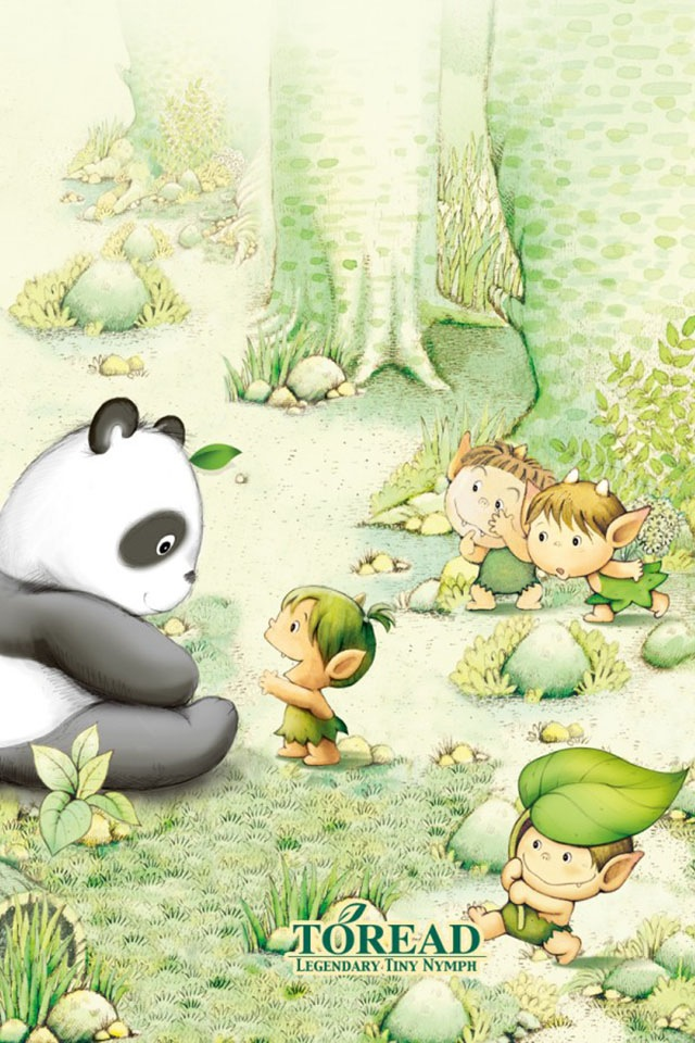 可爱小熊猫卡通iphone手机壁纸