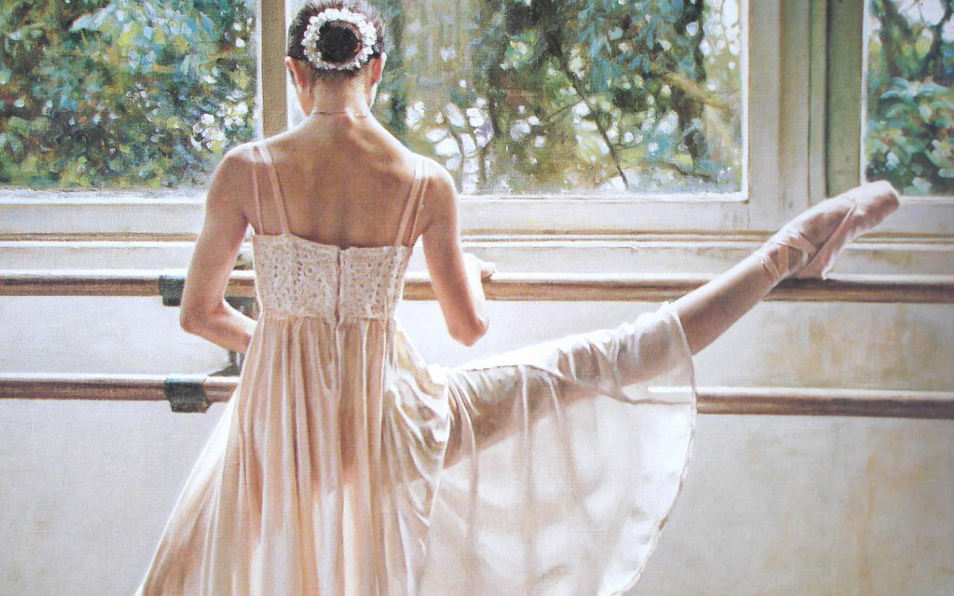 芭蕾舞女孩油画壁纸