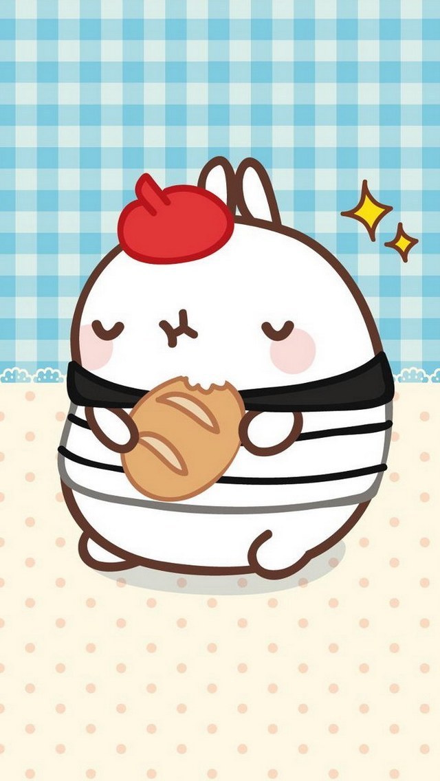 molang可爱韩国胖兔卡通iphone 5手机壁纸 第一辑
